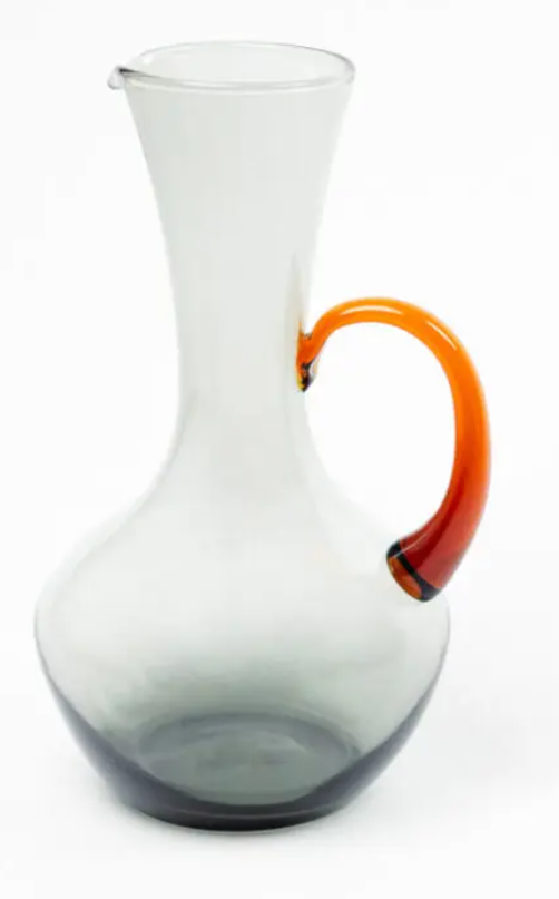 Isidora Glass Jug | Grey & Amber