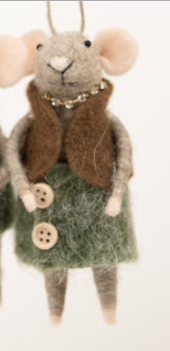 Mice Woodland Lady | Christmas Ornament
