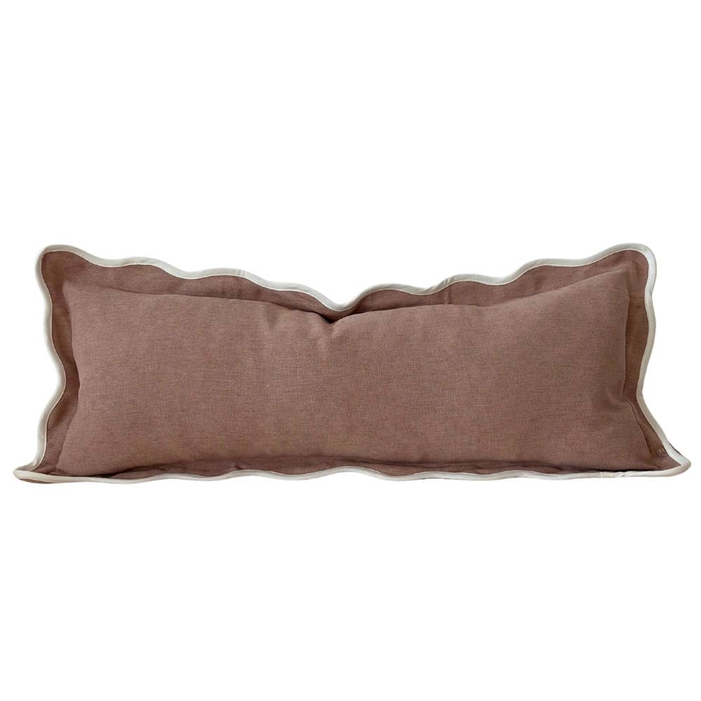 Dusty Pink Scalloped Edge Bolster