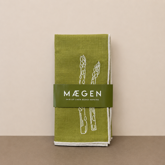 Linen Blend Napkins - Asparagus (Set of 2)