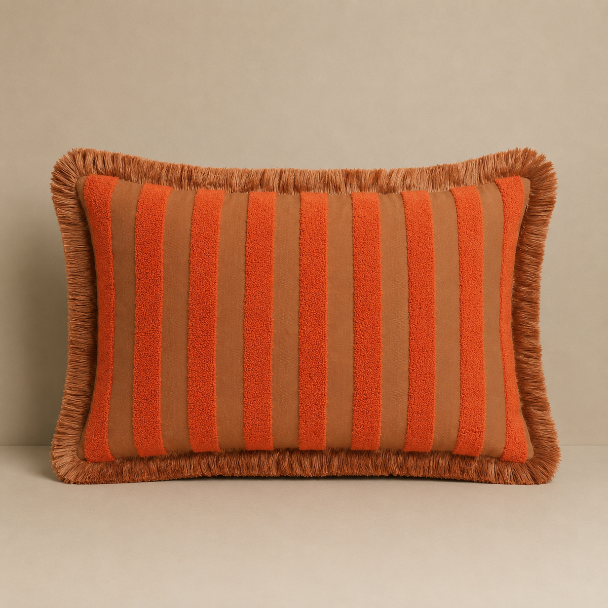 Cushion Jackie Coral & Caramel