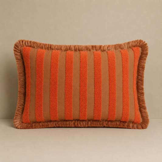 Cushion Jackie Coral & Caramel